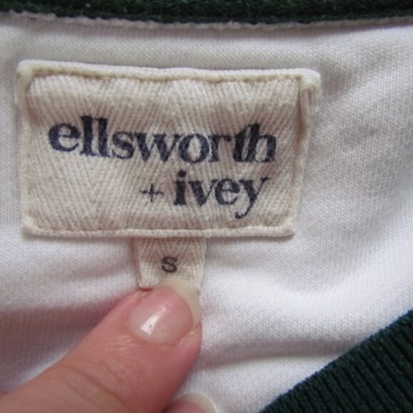 Ellsworth + Ivey Country Club Sweatshirt Sz S Tennis Racket Motif White & Green - Picture 10 of 11